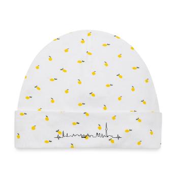 Herzschlag Berlin Hauptstadt Denkmal Silhouette - Baby Premium Organic Mütze - Weiß/Zitronengelb - Vorne