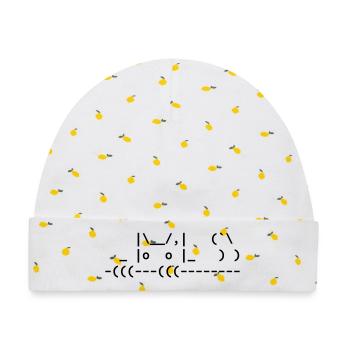 niedliche ascii Katze - cute ascii cat - Baby Premium Organic Mütze - Weiß/Zitronengelb - Vorne