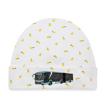 Bus, Schulbus, Busfahrer - Baby Premium Organic Mütze - Weiß/Zitronengelb - Vorne