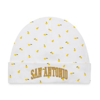 San Antonio Vintage Arc - Baby Premium Organic Mütze - Weiß/Zitronengelb - Vorne