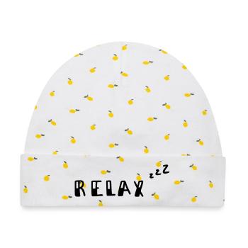 Relax - Baby Premium Organic Mütze - Weiß/Zitronengelb - Vorne