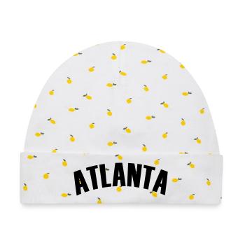 atlanta shirt - Baby Premium Organic Mütze - Weiß/Zitronengelb - Vorne