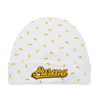 Parma Vintage Script Logo - Baby Premium Organic Mütze - Weiß/Zitronengelb - Vorne