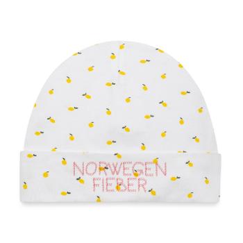 NorwegenFieber Typo-Design - Baby Premium Organic Mütze - Weiß/Zitronengelb - Vorne