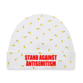 stand against antisemitism - Baby Premium Organic Mütze - Weiß/Zitronengelb - Vorne