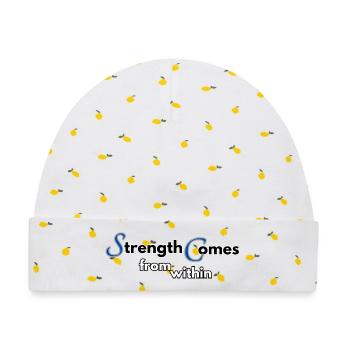Strength comes from within - Baby Premium Organic Mütze - Weiß/Zitronengelb - Vorne