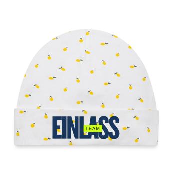 EINLASS Team - Personal - ORGA - Mitarbeiter Crew - Baby Premium Organic Mütze - Weiß/Zitronengelb - Vorne