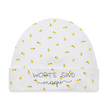 Worte sind Magie - Baby Premium Organic Mütze - Weiß/Zitronengelb - Vorne