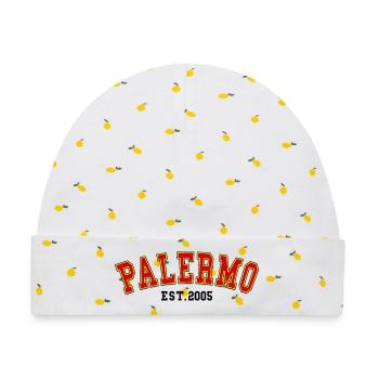 Palermo Est.2005 - Baby Premium Organic Mütze - Weiß/Zitronengelb - Vorne