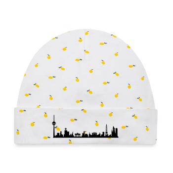 BERLIN SKYLINE  - Baby Premium Organic Mütze - Weiß/Zitronengelb - Vorne