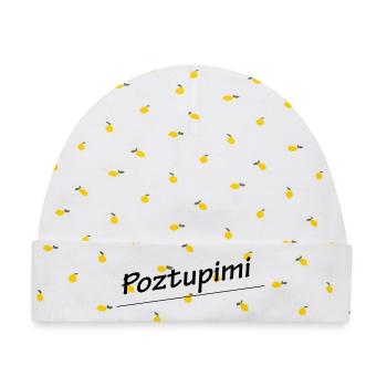 POZTUPIMI - Baby Premium Organic Mütze - Weiß/Zitronengelb - Vorne