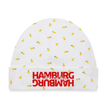 Hamburg Germany Bold Typography - Baby Premium Organic Mütze - Weiß/Zitronengelb - Vorne