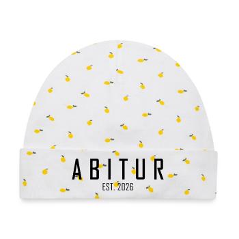 Abitur 2026 - Baby Premium Organic Mütze - Weiß/Zitronengelb - Vorne