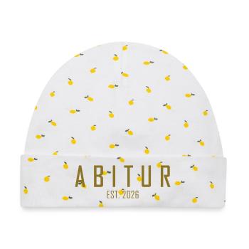 Abitur 2026 - Baby Premium Organic Mütze - Weiß/Zitronengelb - Vorne