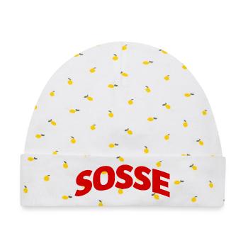 Sosse für immer - Baby Premium Organic Mütze - Weiß/Zitronengelb - Vorne