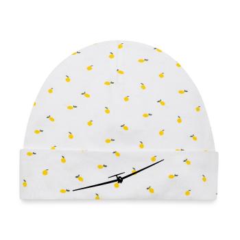 Segelflugzeug - Baby Premium Organic Mütze - Weiß/Zitronengelb - Vorne