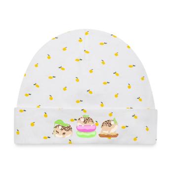 Frosch - Baby Premium Organic Mütze - Weiß/Zitronengelb - Vorne