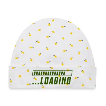 Loading - Baby Premium Organic Mütze - Weiß/Zitronengelb - Vorne