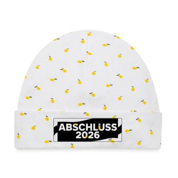 Schlichtes Abi Design - Baby Premium Organic Mütze - Weiß/Zitronengelb - Vorne