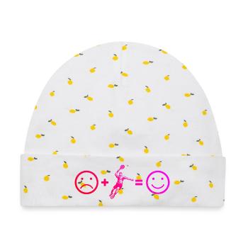 Coole Padel Inspiration - Baby Premium Organic Mütze - Weiß/Zitronengelb - Vorne