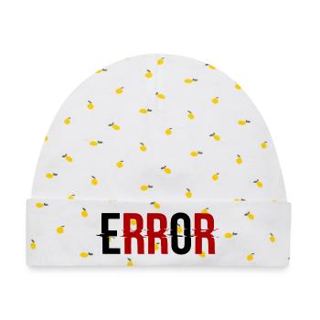 Error Fehlermeldung Glitch-Design - Baby Premium Organic Mütze - Weiß/Zitronengelb - Vorne