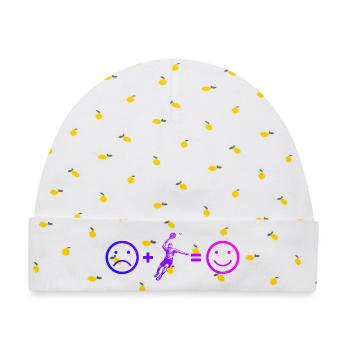 Padel Motiv mit Wiedererkennungswert - Baby Premium Organic Mütze - Weiß/Zitronengelb - Vorne