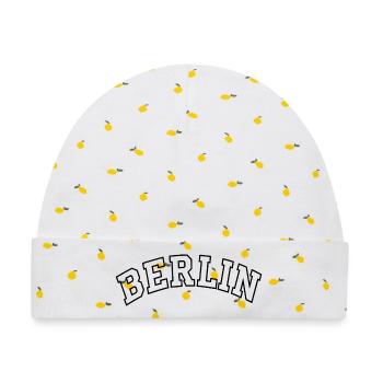 Berlin Arc Kontur - Baby Premium Organic Mütze - Weiß/Zitronengelb - Vorne