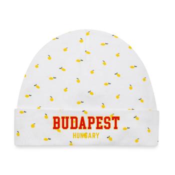 Budapest City Pride Varsity - Baby Premium Organic Mütze - Weiß/Zitronengelb - Vorne