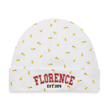 Florence Est. 1976 - Baby Premium Organic Mütze - Weiß/Zitronengelb - Vorne
