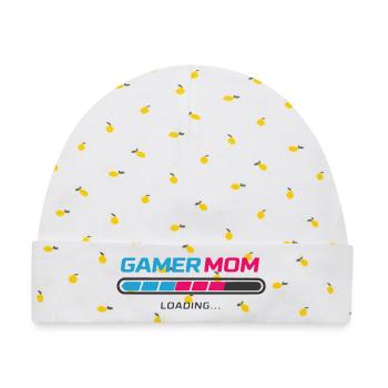 Gamer Mom Ladebalken - Baby Premium Organic Mütze - Weiß/Zitronengelb - Vorne