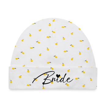 Bride - Baby Premium Organic Mütze - Weiß/Zitronengelb - Vorne
