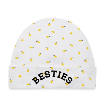 Besties Beste Freunde Beste Freundinnen - Baby Premium Organic Mütze - Weiß/Zitronengelb - Vorne