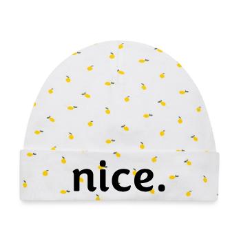 nice. - Baby Premium Organic Mütze - Weiß/Zitronengelb - Vorne