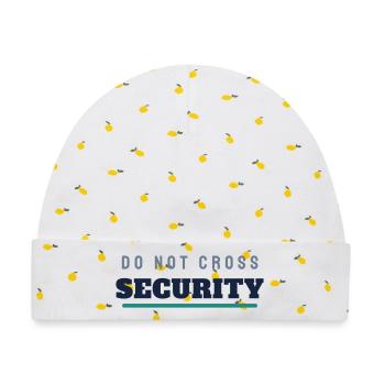 Security College Schriftzug - Türsteher Ordner - Baby Premium Organic Mütze - Weiß/Zitronengelb - Vorne