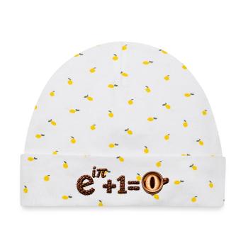 Die Identität des Euler Math Cafés - Baby Premium Organic Mütze - Weiß/Zitronengelb - Vorne