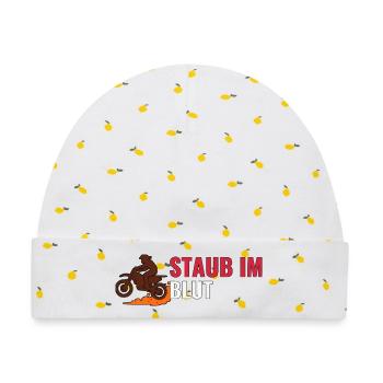Staub im Blut – Motocross Shirt Geschenkidee - Baby Premium Organic Mütze - Weiß/Zitronengelb - Vorne