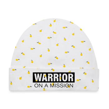 WARRIOR on a mission - Baby Premium Organic Mütze - Weiß/Zitronengelb - Vorne