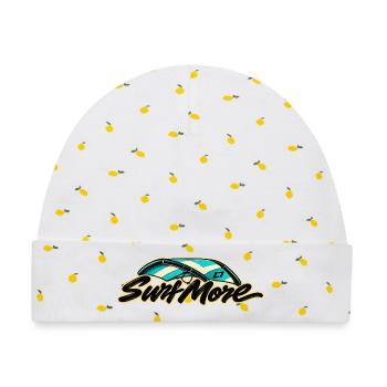 Surf More – Wing Classic - Baby Premium Organic Mütze - Weiß/Zitronengelb - Vorne