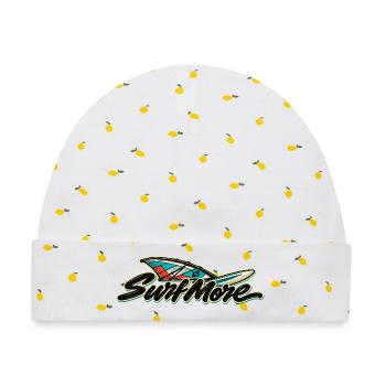 Surf More – Wind Classic - Baby Premium Organic Mütze - Weiß/Zitronengelb - Vorne
