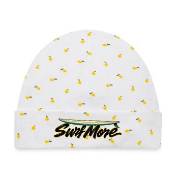 Surf More – Noserider Classic - Baby Premium Organic Mütze - Weiß/Zitronengelb - Vorne