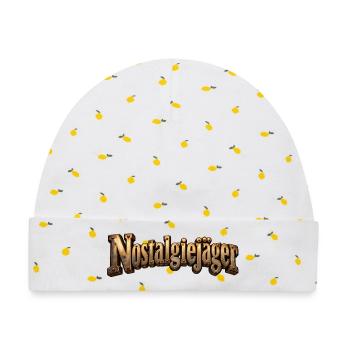 Nostalgiejäger Retro Metallschrift - Baby Premium Organic Mütze - Weiß/Zitronengelb - Vorne