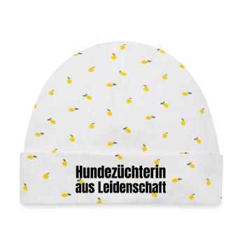 Hundezüchterin aus Leidenschaft Hunde Geschenk - Baby Premium Organic Mütze - Weiß/Zitronengelb - Vorne