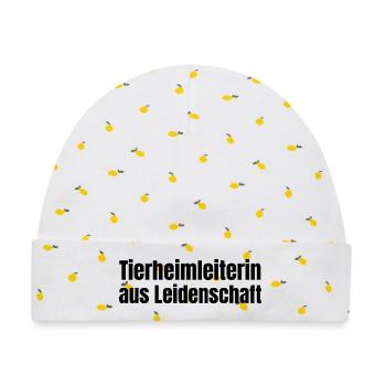 Tierheimleiterin aus Leidenschaft Tiere Geschenk - Baby Premium Organic Mütze - Weiß/Zitronengelb - Vorne