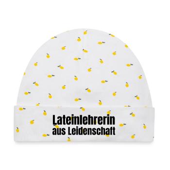 Lateinlehrerin aus Leidenschaft Latein Geschenk - Baby Premium Organic Mütze - Weiß/Zitronengelb - Vorne