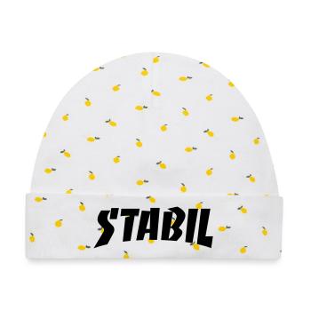 STABIL - SKATE - Baby Premium Organic Mütze - Weiß/Zitronengelb - Vorne