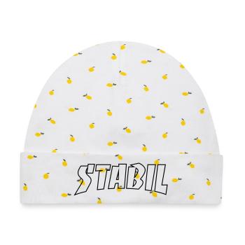 STABIL - SKATE OUTLINE - Baby Premium Organic Mütze - Weiß/Zitronengelb - Vorne