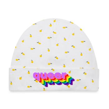 3D-queer - Baby Premium Organic Mütze - Weiß/Zitronengelb - Vorne