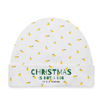 Christmas Is Not a Bug – It's a Feature - Baby Premium Organic Mütze - Weiß/Zitronengelb - Vorne