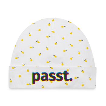 passt. - Baby Premium Organic Mütze - Weiß/Zitronengelb - Vorne