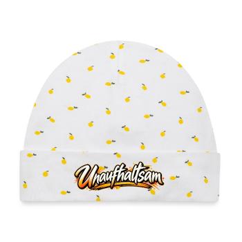 Unaufhaltsam Graffiti Schrift - Baby Premium Organic Mütze - Weiß/Zitronengelb - Vorne